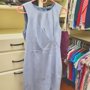 Chic Light Blue Sleeveless Midi Dress